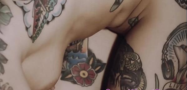  Beautiful Stoya feasts on inked lesbians wet pussy